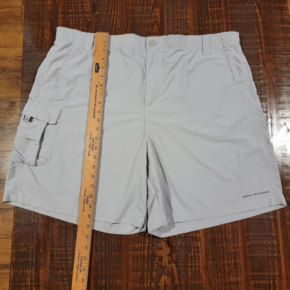 Columbia PFG Shorts Mens 2XL Gray Backcast IV Water Omni-Shade 8" Inseam NWT
